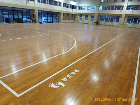 宁夏银川试验中学篮球馆体育地板安装