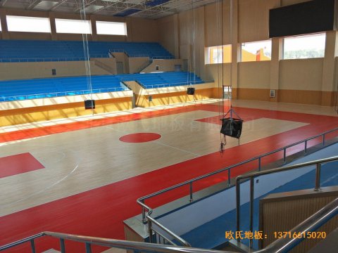 云南楚雄医专学院篮球馆体育地板安装
